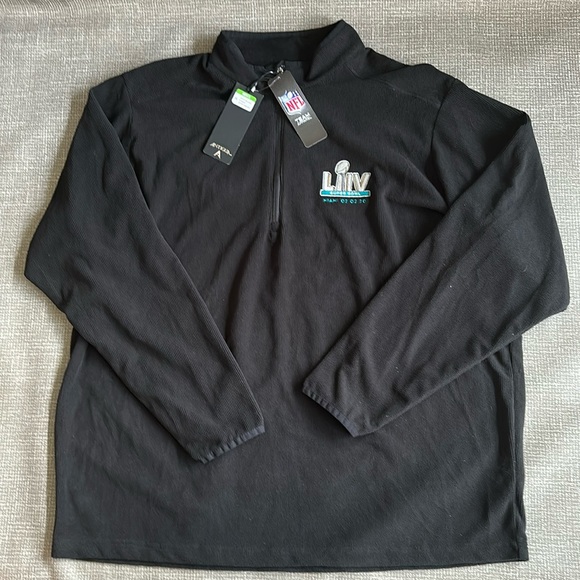 NFL Other - SUPER BOWL MIAMI LIV ANTIGUA MENS BLACK GLACIER LONG SLEEVE 1/4 ZIP PULLOVER XXL